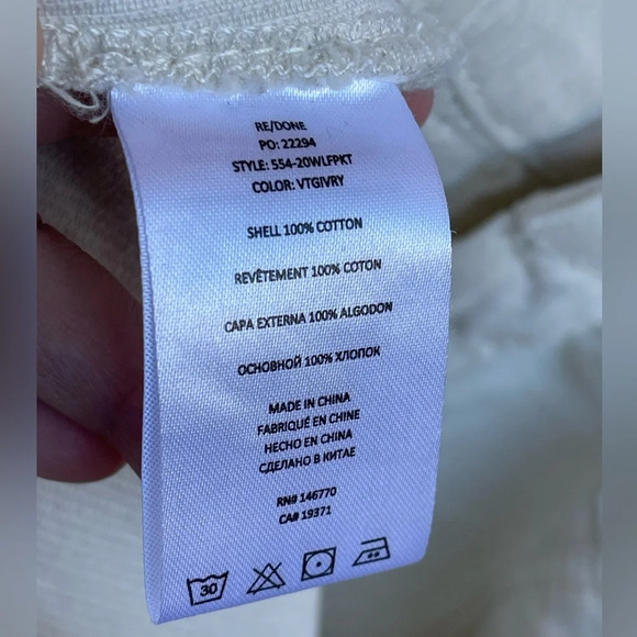 Re/Done 70s Pocket Loose Flare Corduroy Pants in Vintage Ivory Size 28 - Picture 13 of 16